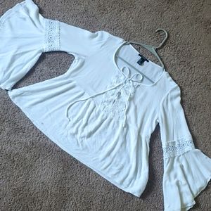 Small white peasant top